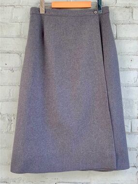 Vintage Gray A-Line Wrap Skirt